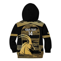 Zimbabwe Rugby Custom Kid Hoodie Come On Sables Gold Black Version - Wonder Print Shop
