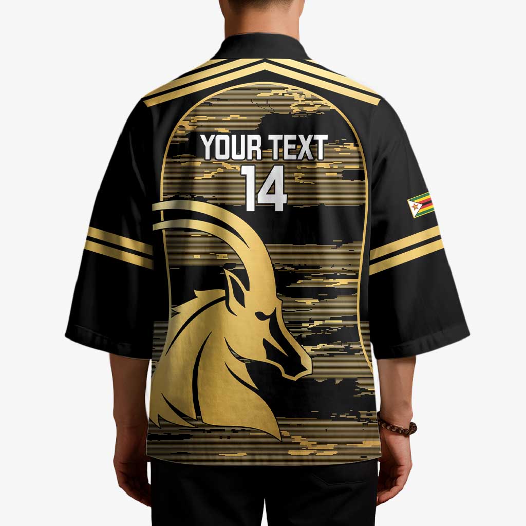 Zimbabwe Rugby Custom Kimono Come On Sables Gold Black Version - Wonder Print Shop