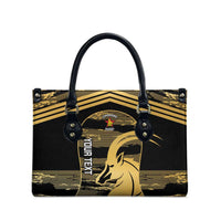 Zimbabwe Rugby Custom Leather Bag Come On Sables Gold Black Version - Wonder Print Shop