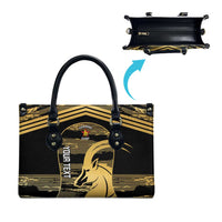 Zimbabwe Rugby Custom Leather Bag Come On Sables Gold Black Version - Wonder Print Shop