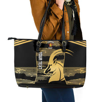 Zimbabwe Rugby Custom Leather Tote Bag Come On Sables Gold Black Version - Wonder Print Shop