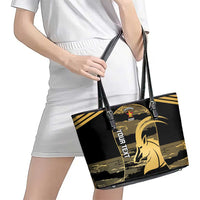 Zimbabwe Rugby Custom Leather Tote Bag Come On Sables Gold Black Version - Wonder Print Shop