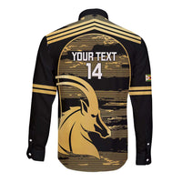 Zimbabwe Rugby Custom Long Sleeve Button Shirt Come On Sables Gold Black Version - Wonder Print Shop