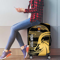 Zimbabwe Rugby Custom Luggage Cover Come On Sables Gold Black Version - Wonder Print Shop