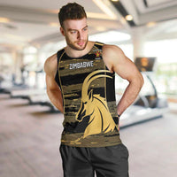 Zimbabwe Rugby Custom Men Tank Top Come On Sables Gold Black Version - Wonder Print Shop