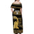 Zimbabwe Rugby Custom Off Shoulder Maxi Dress Come On Sables Gold Black Version - Wonder Print Shop