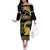 Zimbabwe Rugby Custom Off The Shoulder Long Sleeve Dress Come On Sables Gold Black Version - Wonder Print Shop