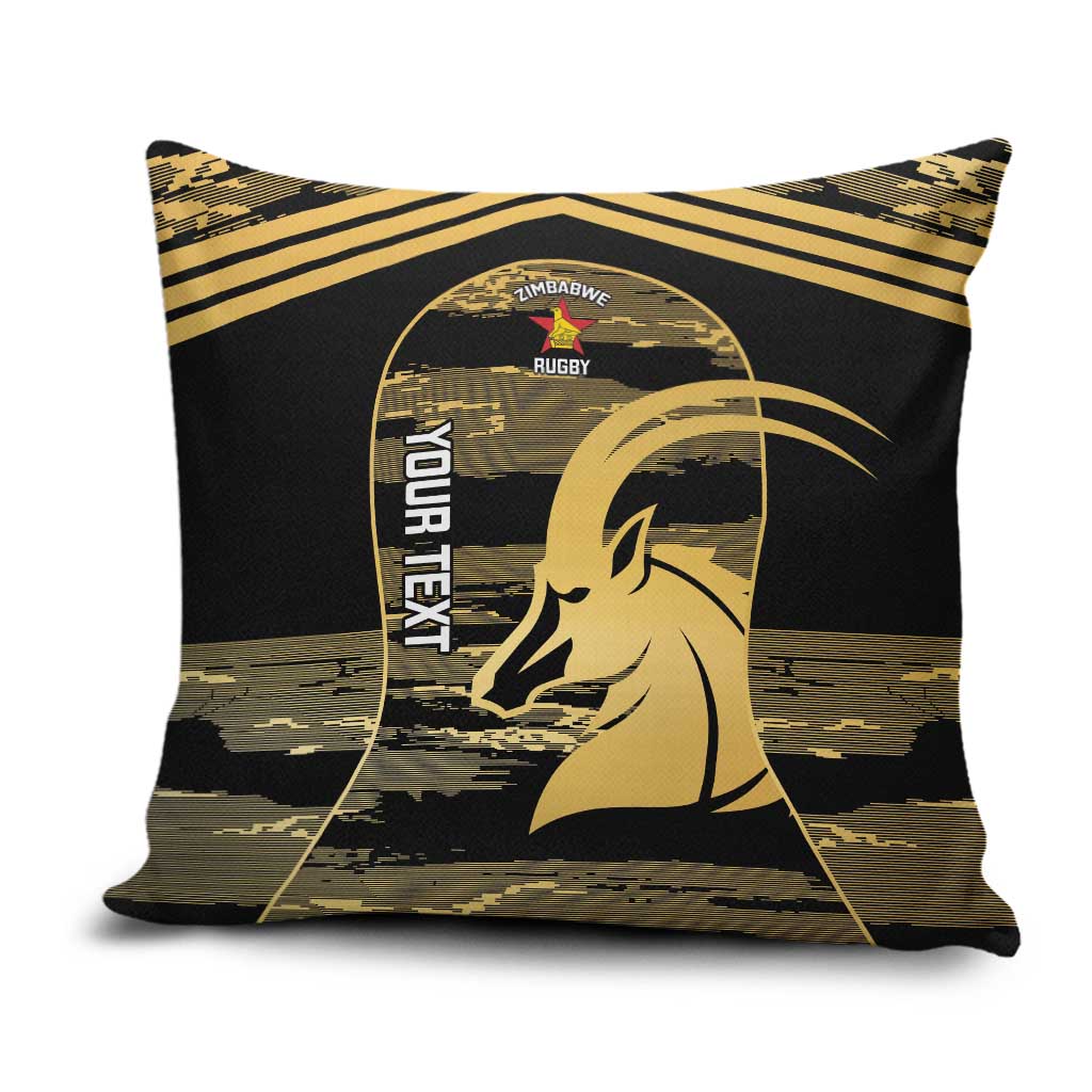 Zimbabwe Rugby Custom Pillow Cover Come On Sables Gold Black Version - Wonder Print Shop