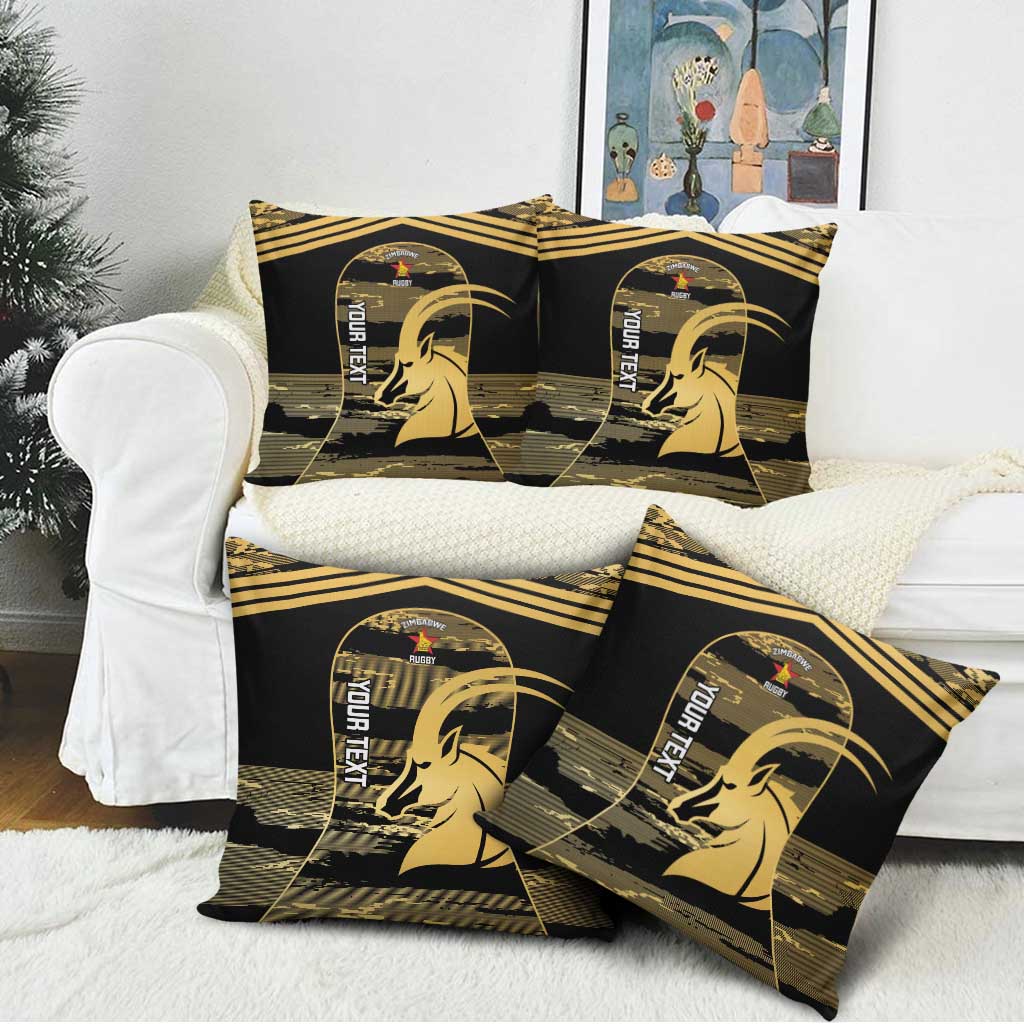 Zimbabwe Rugby Custom Pillow Cover Come On Sables Gold Black Version - Wonder Print Shop