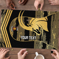 Zimbabwe Rugby Custom Puzzle Come On Sables Gold Black Version - Wonder Print Shop