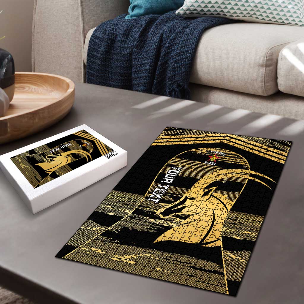 Zimbabwe Rugby Custom Puzzle Come On Sables Gold Black Version - Wonder Print Shop