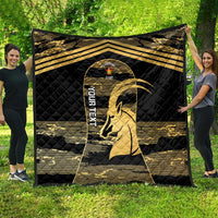 Zimbabwe Rugby Custom Quilt Come On Sables Gold Black Version - Wonder Print Shop
