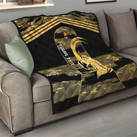 Zimbabwe Rugby Custom Quilt Come On Sables Gold Black Version - Wonder Print Shop