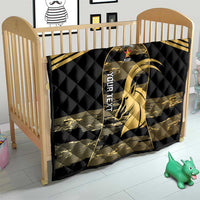 Zimbabwe Rugby Custom Quilt Come On Sables Gold Black Version - Wonder Print Shop