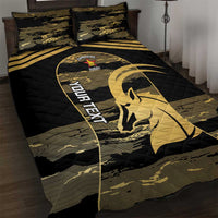 Zimbabwe Rugby Custom Quilt Bed Set Come On Sables Gold Black Version - Wonder Print Shop