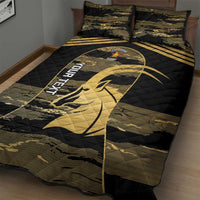 Zimbabwe Rugby Custom Quilt Bed Set Come On Sables Gold Black Version - Wonder Print Shop