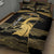 Zimbabwe Rugby Custom Quilt Bed Set Come On Sables Gold Black Version - Wonder Print Shop