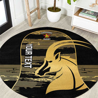 Zimbabwe Rugby Custom Round Carpet Come On Sables Gold Black Version - Wonder Print Shop