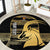 Zimbabwe Rugby Custom Round Carpet Come On Sables Gold Black Version - Wonder Print Shop