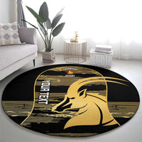 Zimbabwe Rugby Custom Round Carpet Come On Sables Gold Black Version - Wonder Print Shop