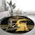 Zimbabwe Rugby Custom Round Carpet Come On Sables Gold Black Version - Wonder Print Shop