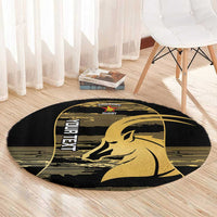 Zimbabwe Rugby Custom Round Carpet Come On Sables Gold Black Version - Wonder Print Shop