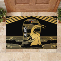 Zimbabwe Rugby Custom Rubber Doormat Come On Sables Gold Black Version - Wonder Print Shop