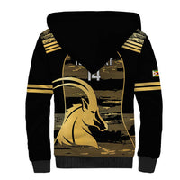Zimbabwe Rugby Custom Sherpa Hoodie Come On Sables Gold Black Version - Wonder Print Shop