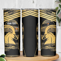 Zimbabwe Rugby Custom Skinny Tumbler Come On Sables Gold Black Version - Wonder Print Shop