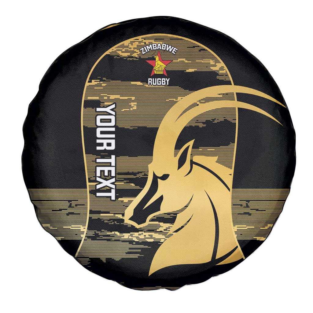 Zimbabwe Rugby Custom Spare Tire Cover Come On Sables Gold Black Version - Wonder Print Shop