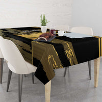 Zimbabwe Rugby Custom Tablecloth Come On Sables Gold Black Version - Wonder Print Shop