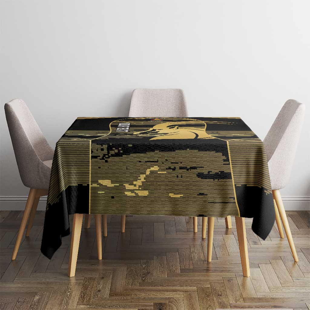 Zimbabwe Rugby Custom Tablecloth Come On Sables Gold Black Version - Wonder Print Shop