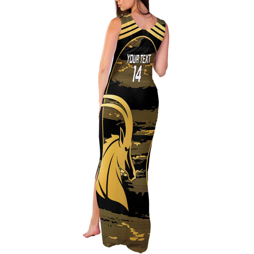 Zimbabwe Rugby Custom Tank Maxi Dress Come On Sables Gold Black Version - Wonder Print Shop
