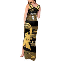 Zimbabwe Rugby Custom Tank Maxi Dress Come On Sables Gold Black Version - Wonder Print Shop