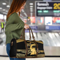 Zimbabwe Rugby Custom Travel Bag Come On Sables Gold Black Version - Wonder Print Shop