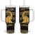 Zimbabwe Rugby Custom Tumbler With Handle Come On Sables Gold Black Version - Wonder Print Shop