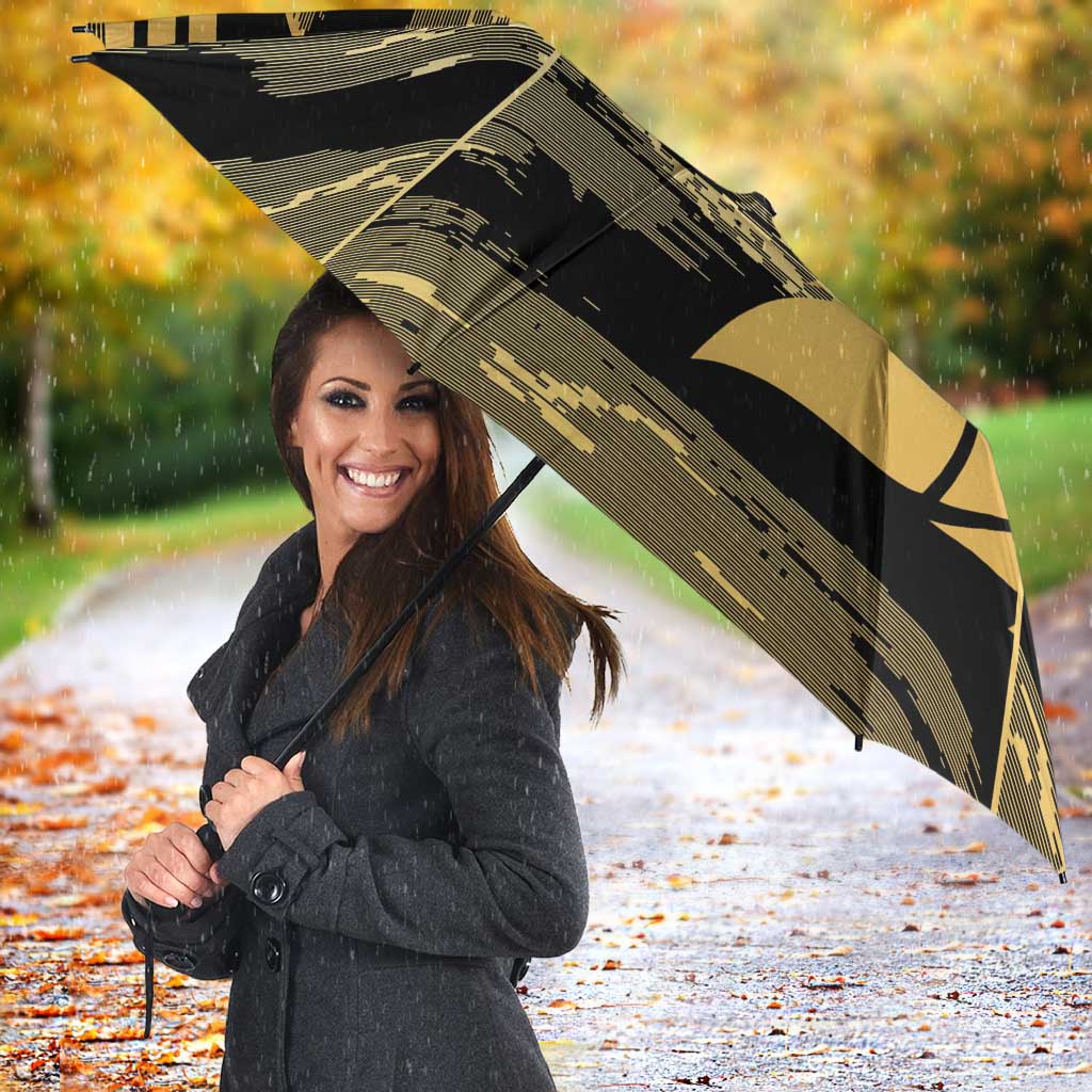 Zimbabwe Rugby Custom Umbrella Come On Sables Gold Black Version - Wonder Print Shop