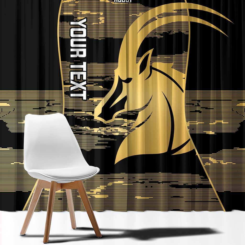 Zimbabwe Rugby Custom Window Curtain Come On Sables Gold Black Version - Wonder Print Shop