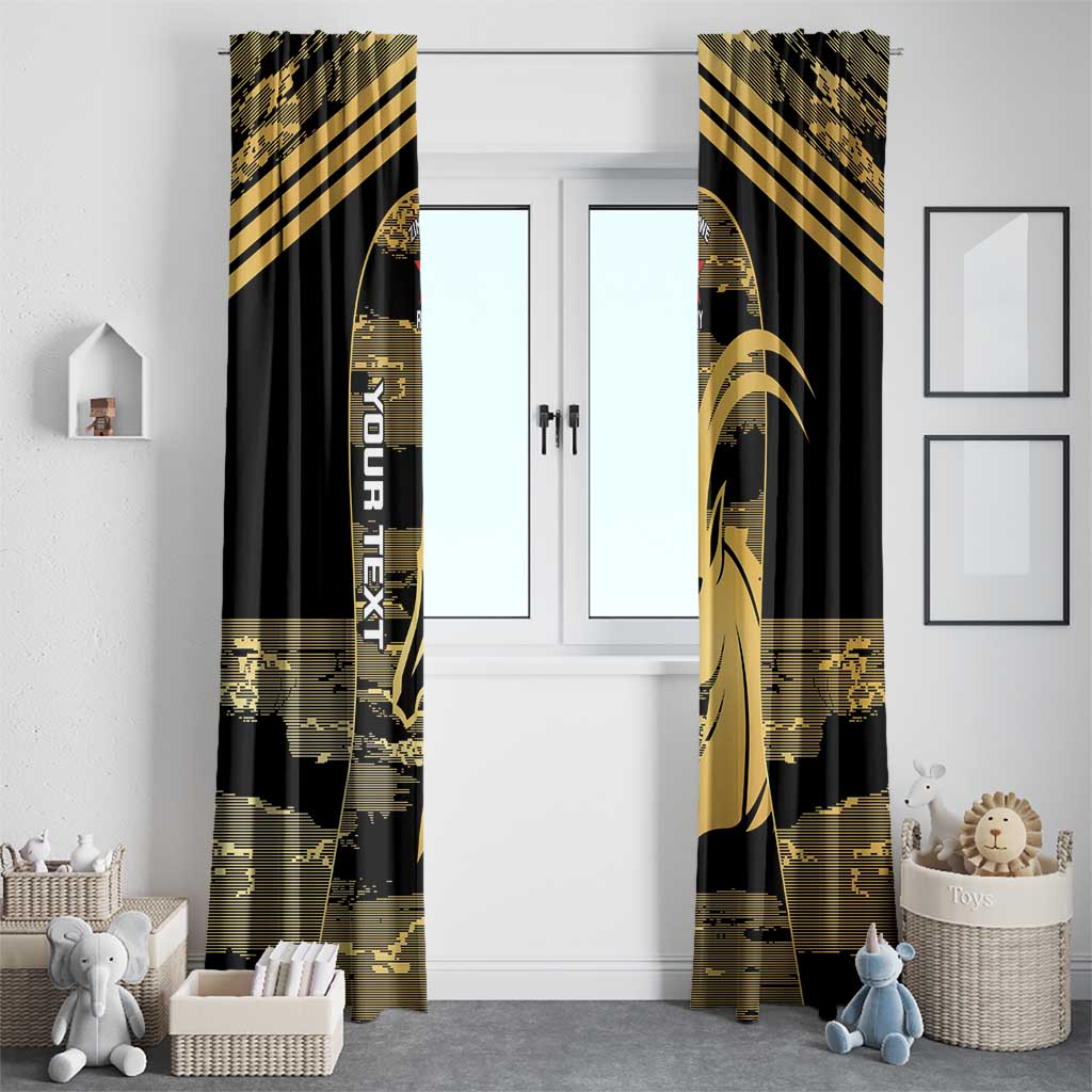 Zimbabwe Rugby Custom Window Curtain Come On Sables Gold Black Version - Wonder Print Shop