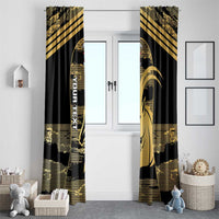 Zimbabwe Rugby Custom Window Curtain Come On Sables Gold Black Version - Wonder Print Shop