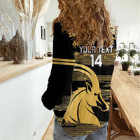 Zimbabwe Rugby Custom Women Casual Shirt Come On Sables Gold Black Version - Wonder Print Shop