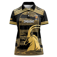 Zimbabwe Rugby Custom Women Polo Shirt Come On Sables Gold Black Version - Wonder Print Shop