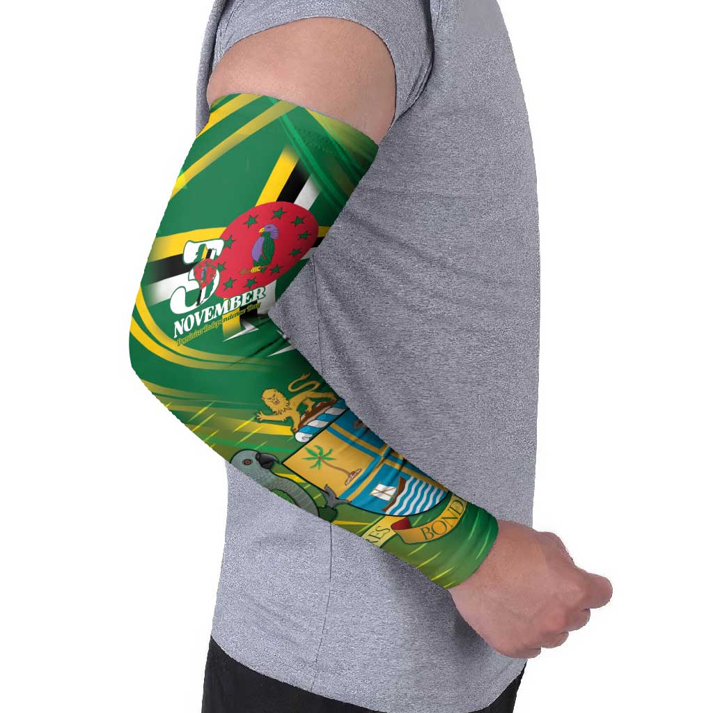 Dominica Independence Day Arm Sleeves 3 November Coat Of Arms - Wonder Print Shop