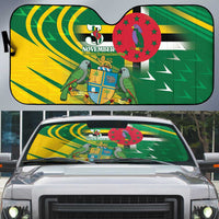 Dominica Independence Day Auto Sun Shade 3 November Coat Of Arms - Wonder Print Shop
