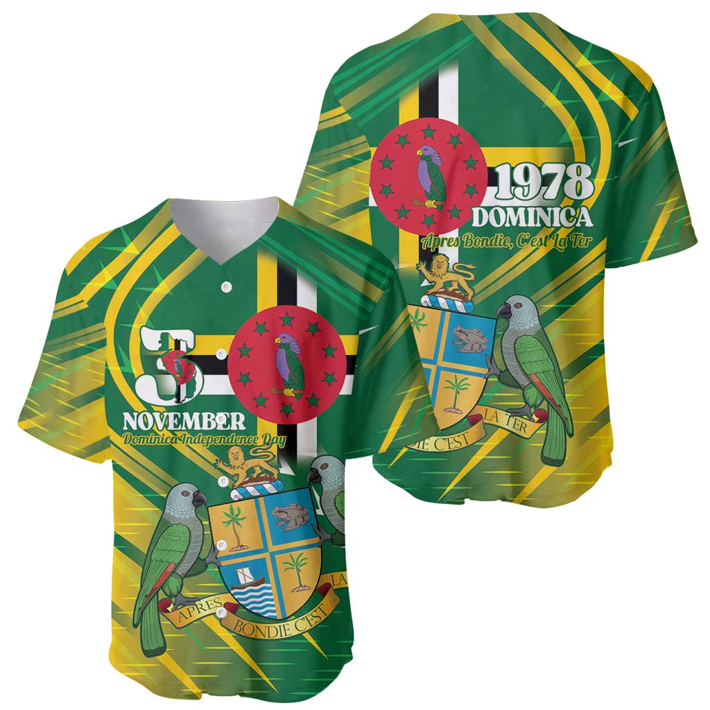Dominica Independence Day Baseball Jersey 3 November Coat Of Arms - Wonder Print Shop
