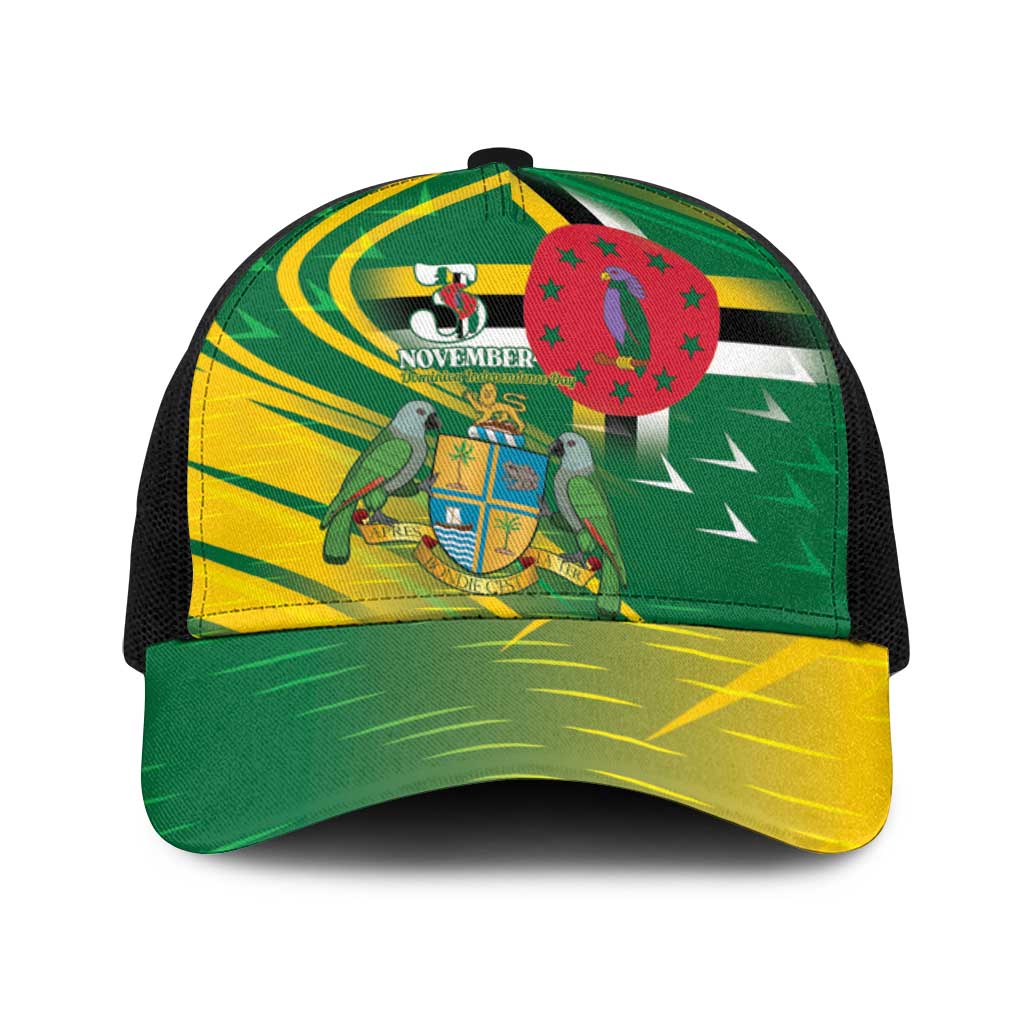 Dominica Independence Day Baseball Net Cap 3 November Coat Of Arms - Wonder Print Shop