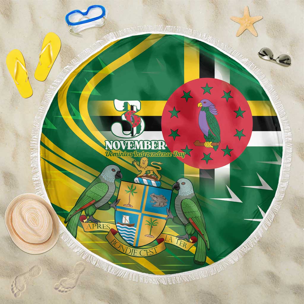 Dominica Independence Day Beach Blanket 3 November Coat Of Arms - Wonder Print Shop