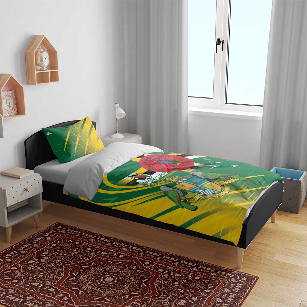 Dominica Independence Day Bedding Set 3 November Coat Of Arms - Wonder Print Shop