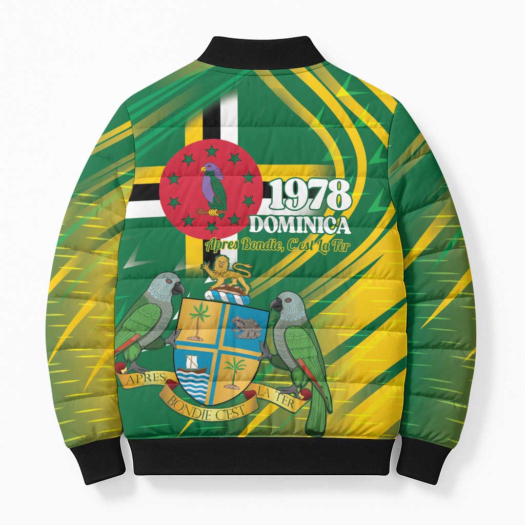 Dominica Independence Day Bomber Puffer Jacket 3 November Coat Of Arms - Wonder Print Shop