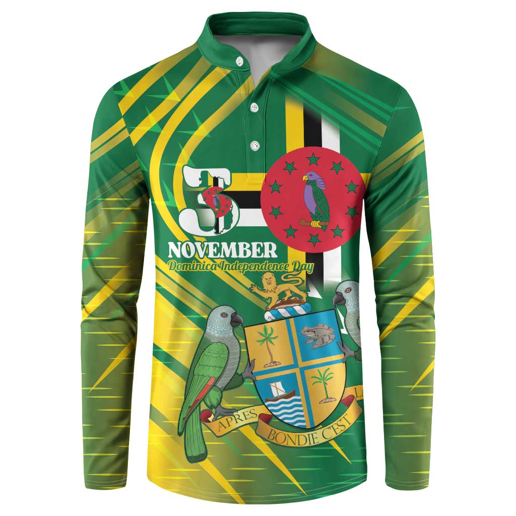 Dominica Independence Day Button Sweatshirt 3 November Coat Of Arms - Wonder Print Shop